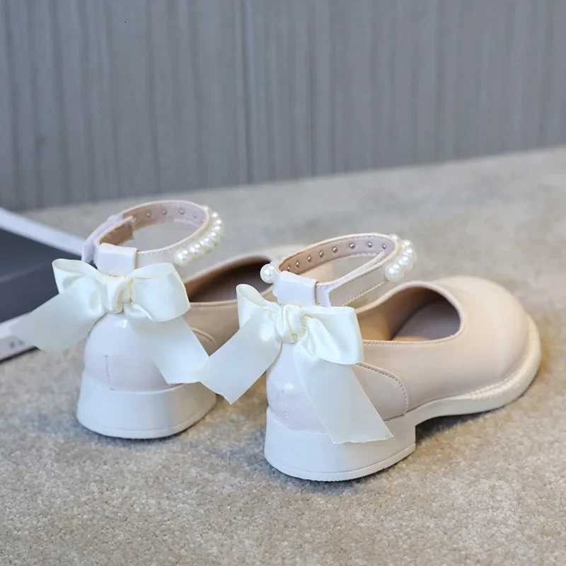 Spring Autumn Girl Glossy Leather Shoes Fashion Children Princess Casual Dress Flats Sweet Bowtie Kids School Mary Jane Shoes XJ250724