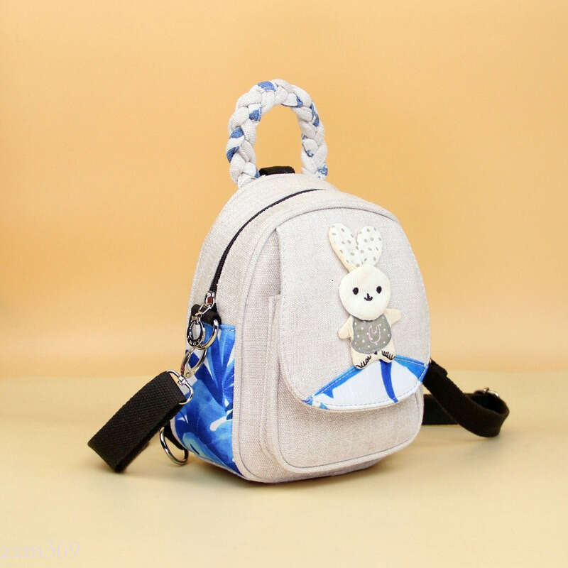 Cute Fresh Cartoon Bunny Fabric Lightweight Backpack Versatile Crossbody Hanfu Mini Bag 2213