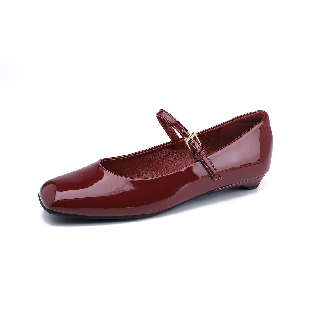 Designer Spring New Flat Single for Women, Smooth Sole, One Strap, Square Toe Mary Jane Shoes, Comfortable Soft Sole Work Shoes