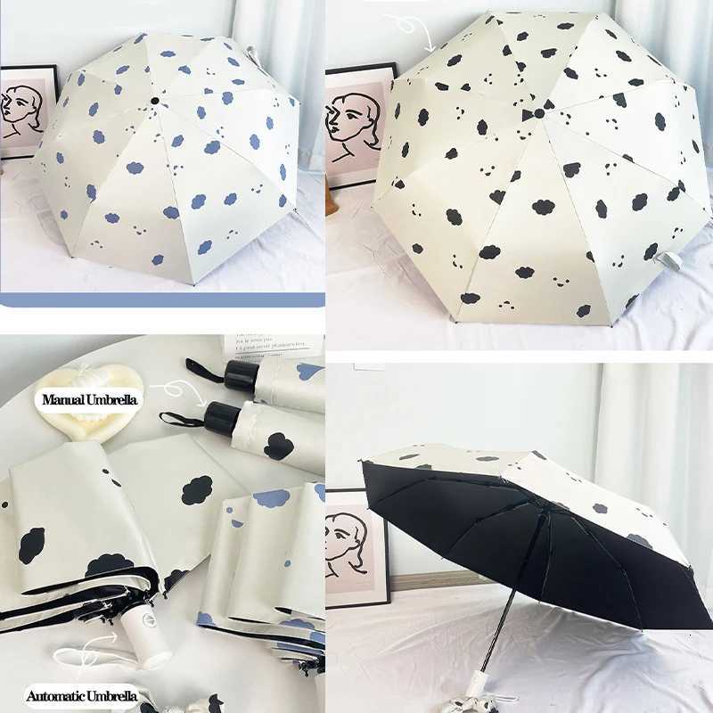 UV umbrella parasol Smiling Sky sun umbrellas Portable folding automatic umbrella Wind and waterproof Student adult rain gear R250724