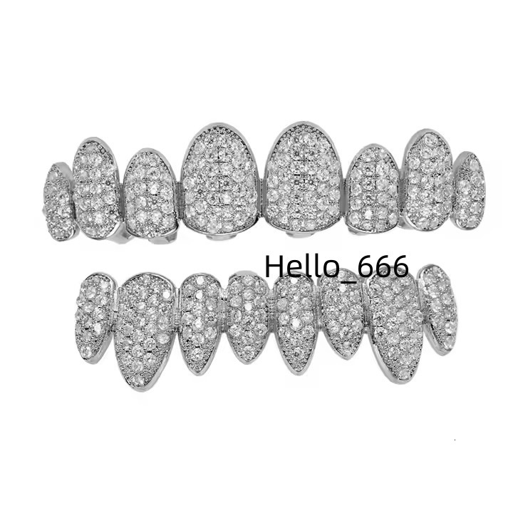 Bling 925 Silver Plated Moissanite Round Cut Diamond Grillz Fashion Affordable Iced Grillz Custom Made with Precision