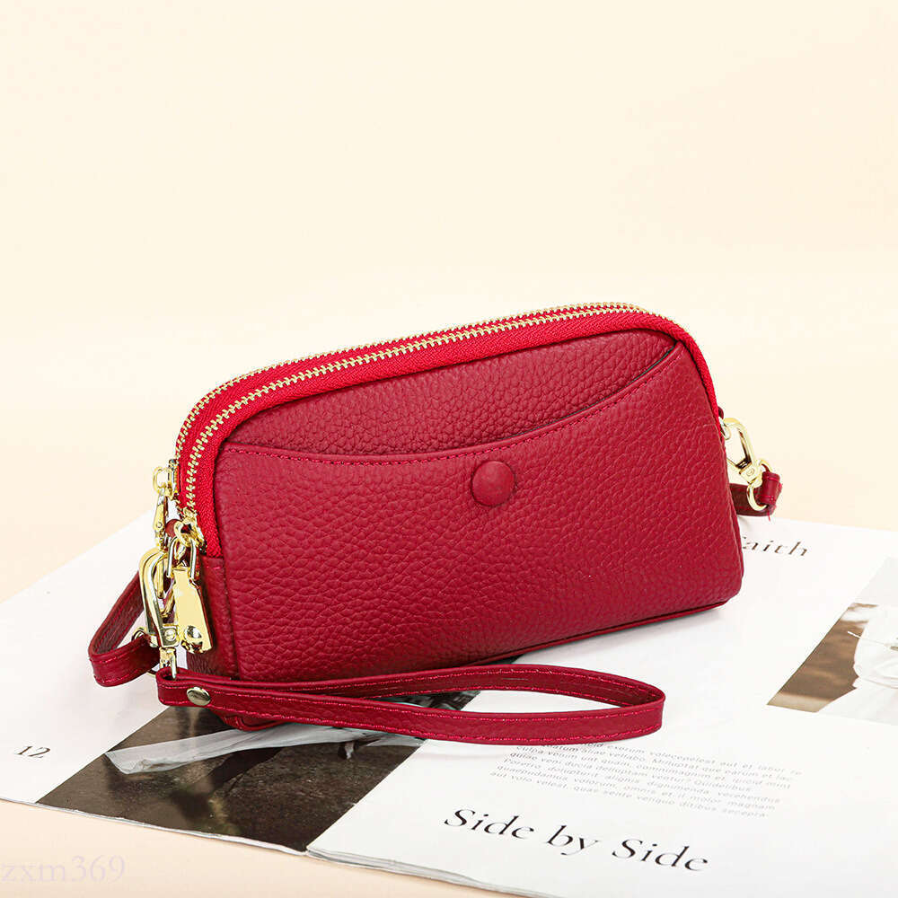2025 New Soft Cowhide Fashion Phone Single Shoulder Crossbody Mini Bag Casual Multifunctional Genuine Leather Clutch