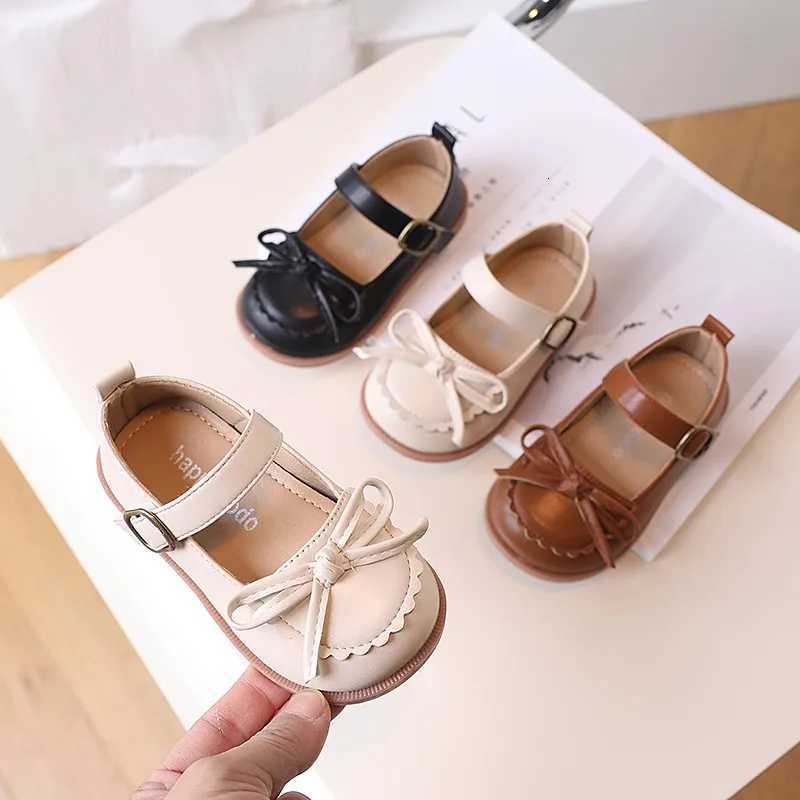 Toddler Kids Mary Janes Cute Spring Pure Color Sweet Children Leather Shoe Round Toe Bowknot Ruffles 21-30 Chic Girls Shoe XJ250724