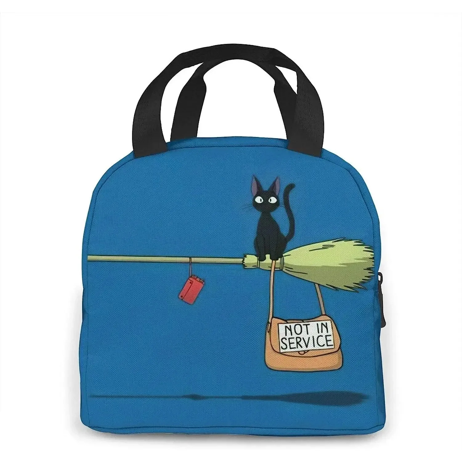 Anime Cat Portable Insulated Lunch Bag Reusable Portable Insulation Tote Lunch Box Cooler Bag with Zipper and Pocket for Women 250723