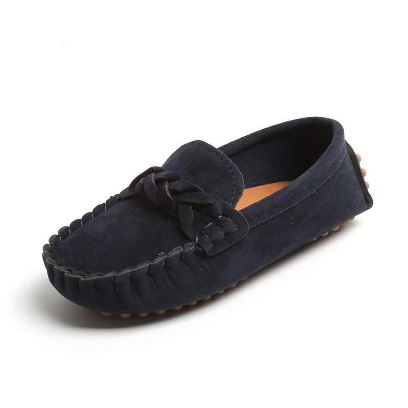 Boys Leather Shoes Fashion Kids Flats Loafers Slip-on Moccasins Classic Children Par Shoes 2024 Spring Autumn Soft Breathable XJ250724