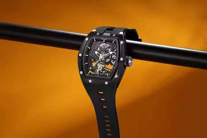 DHgargets MEGIR Men's Skeleton Watch - Automatic Mechanical, Luminous, 30M Waterproof, Stainless Steel Case, Silicone Strap