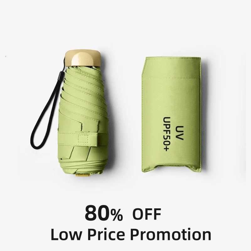 80% Off Mini UV Umbrella Small Pocket Travel Rain Parasol Vinyl Folding Sun Shade Umbrella UPF50+ Portable Capsule Umbrellas Umbrella R250724