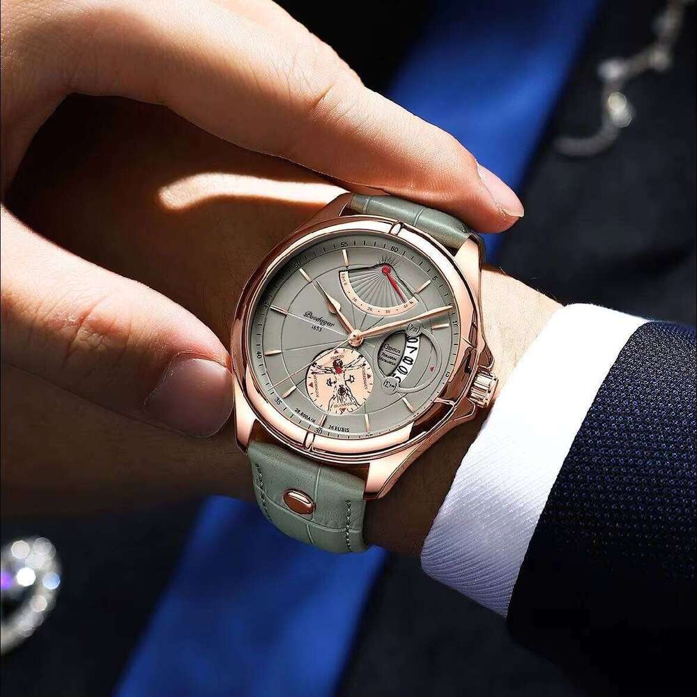 DHwatches POEDAGAR Custom Private Label Oem Leather Band Quartz Wrist Watch for Men Reloj Montre Homme 802