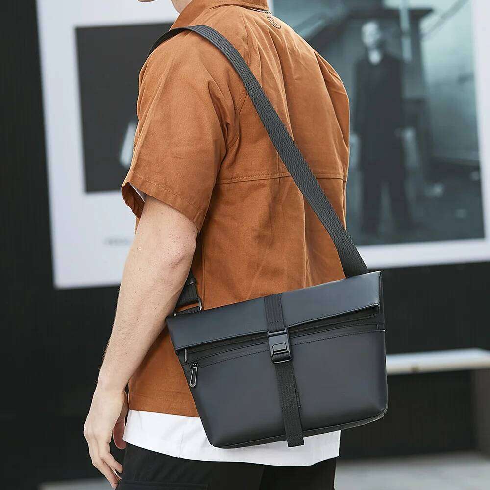 Water Messenger for Men Casual Shoulder Crossbody Male Fit 11 inch iPad Cycling Side Satchel School Bag