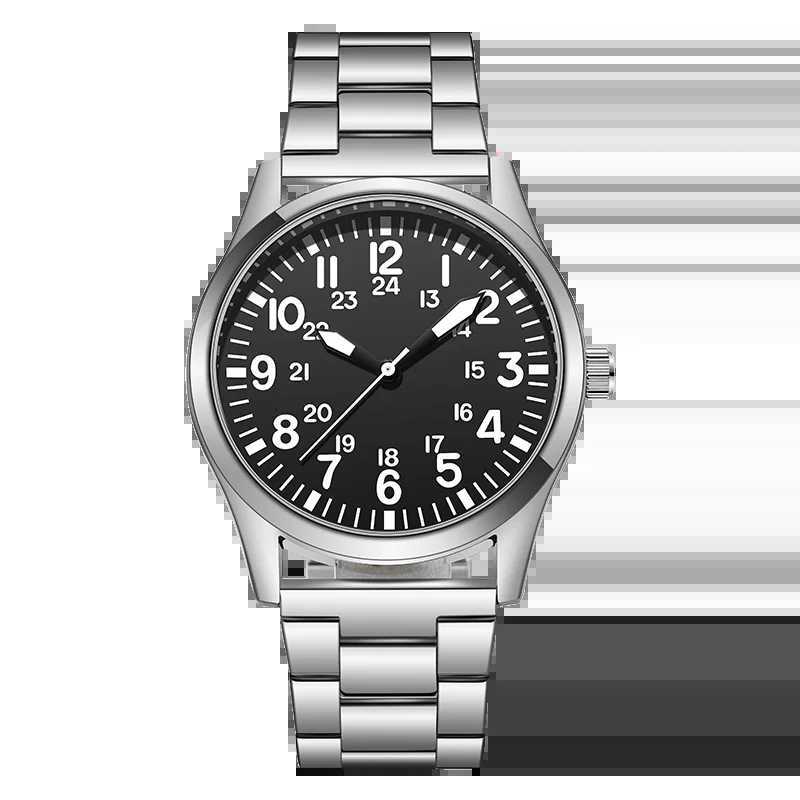 Field Watch with Steel Band Easy Reading Japan Movement W250724