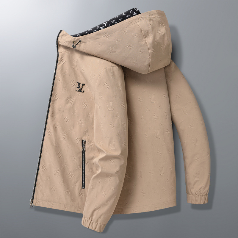 Hooded Jacket Fashionable casual jacket High end jacket cool and stylish embossed trendy brand men's top