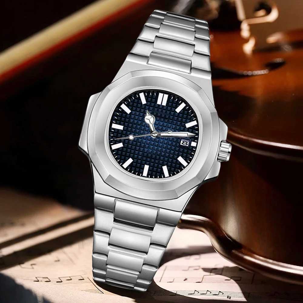 1PCS Silver Mens Watch Fashion Trend Simple Wind Strap Calendar Quartz Watch Suitable for Daily Clothing Matching Perfect Gift W250724