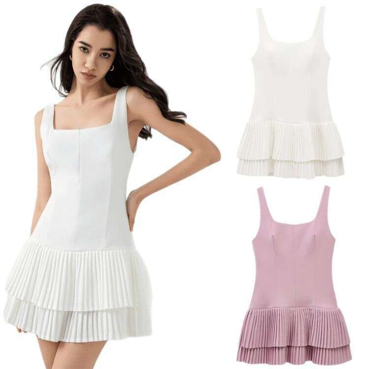 TRAFZA Style Spring Summer New Women's Wide Pleated Jumpsuit Dress B5