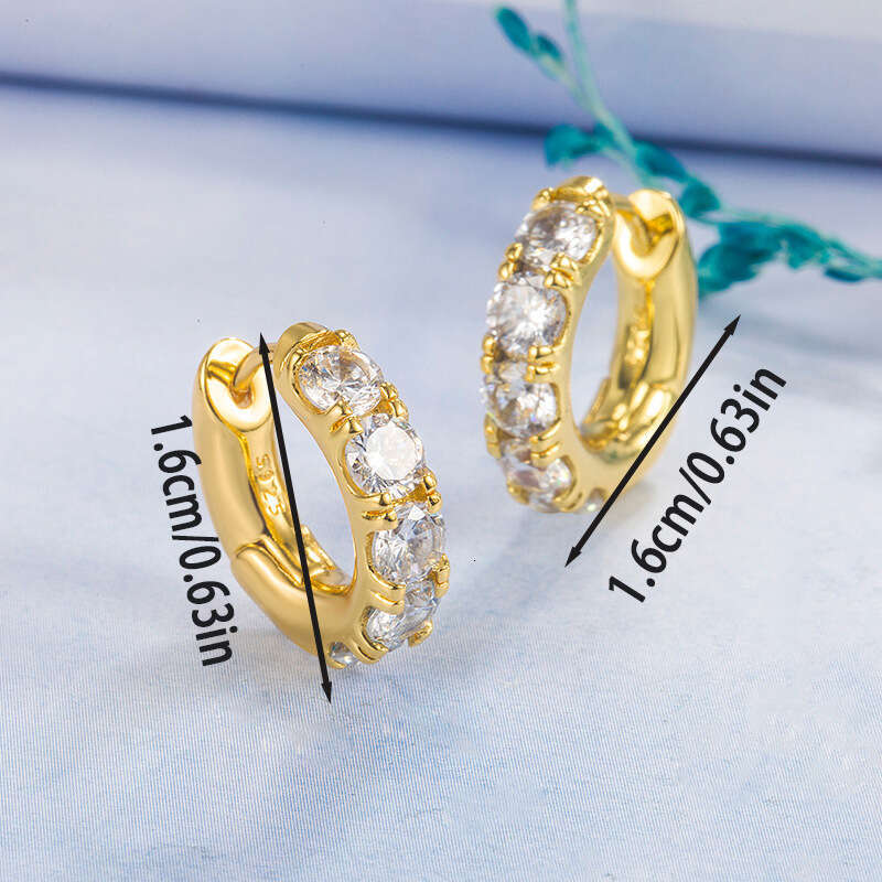 Jewelry Green Zircon Copper Plated Real Gold Designer Women's Personalized Earrings