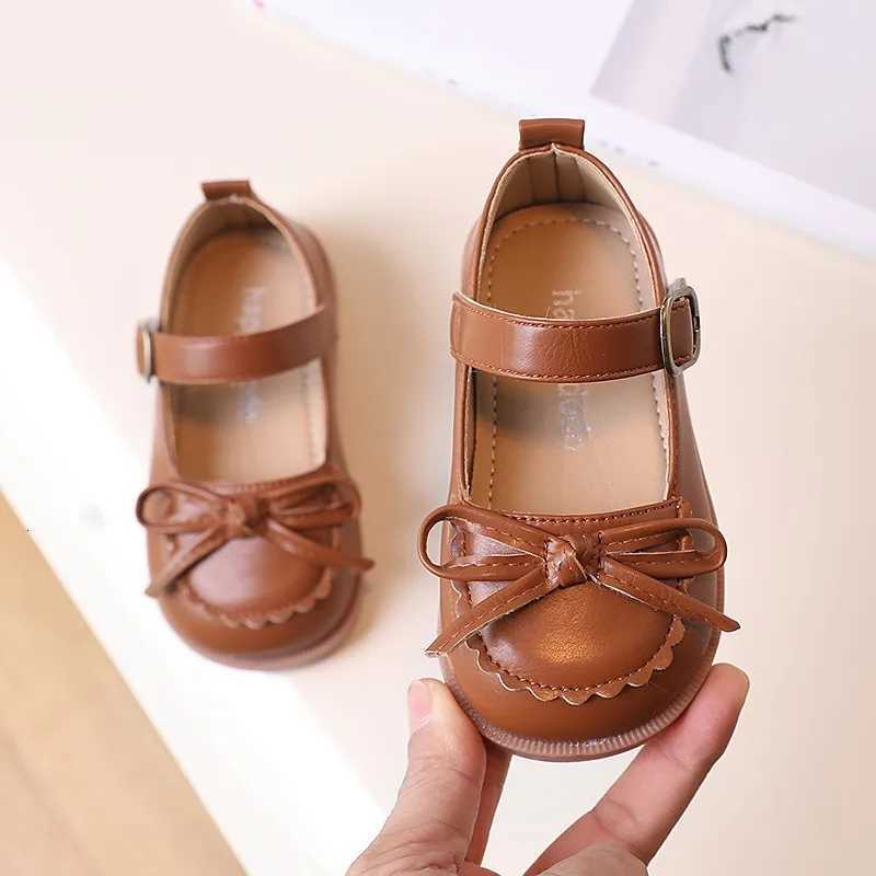Toddler Kids Mary Janes Cute Spring Pure Color Sweet Children Leather Shoe Round Toe Bowknot Ruffles 21-30 Chic Girls Shoe XJ250724