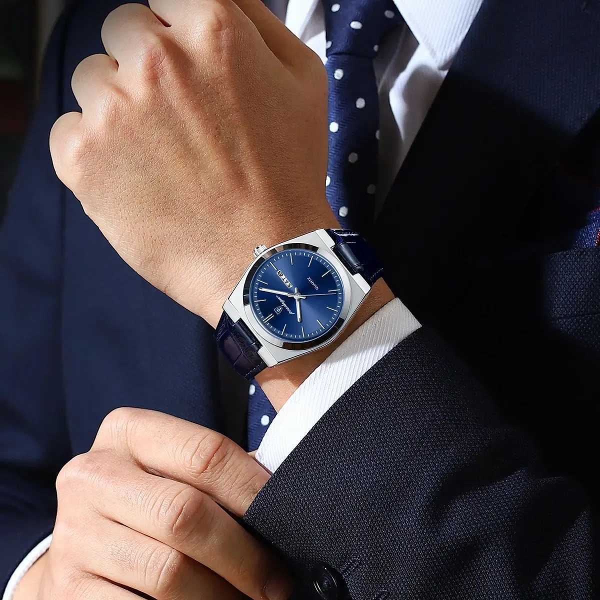 POEDAGAR Luxury Trendy Man Wristwatch Waterproof Luminous Date Week Men Watch Simple Business Quartz Leather Mens Watches Reloj W250724