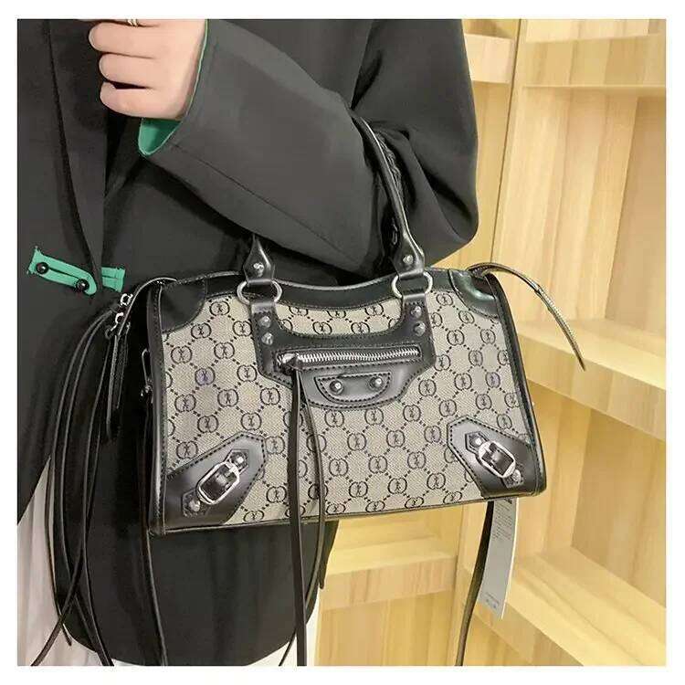 spring new general-purpose women's large fabric/coated woven mobile phone soft handle youth locomotive bag full