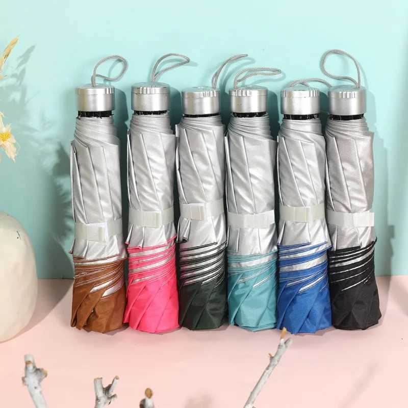 7 bones three folding hand-open silver glue sunscreen parasol folding sun-rain dual-purpose umbrella R250724
