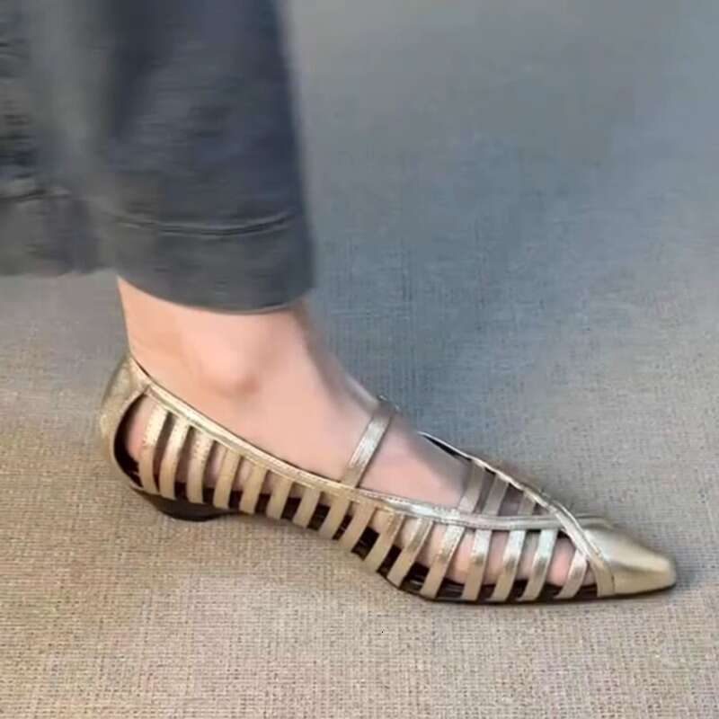 Heel Sandals Sandals Shoes Women Heels French Style Hollow Woven Pointed Toe Low Heel Women S Shoes New Breathable Comfortable Trendy Sanda