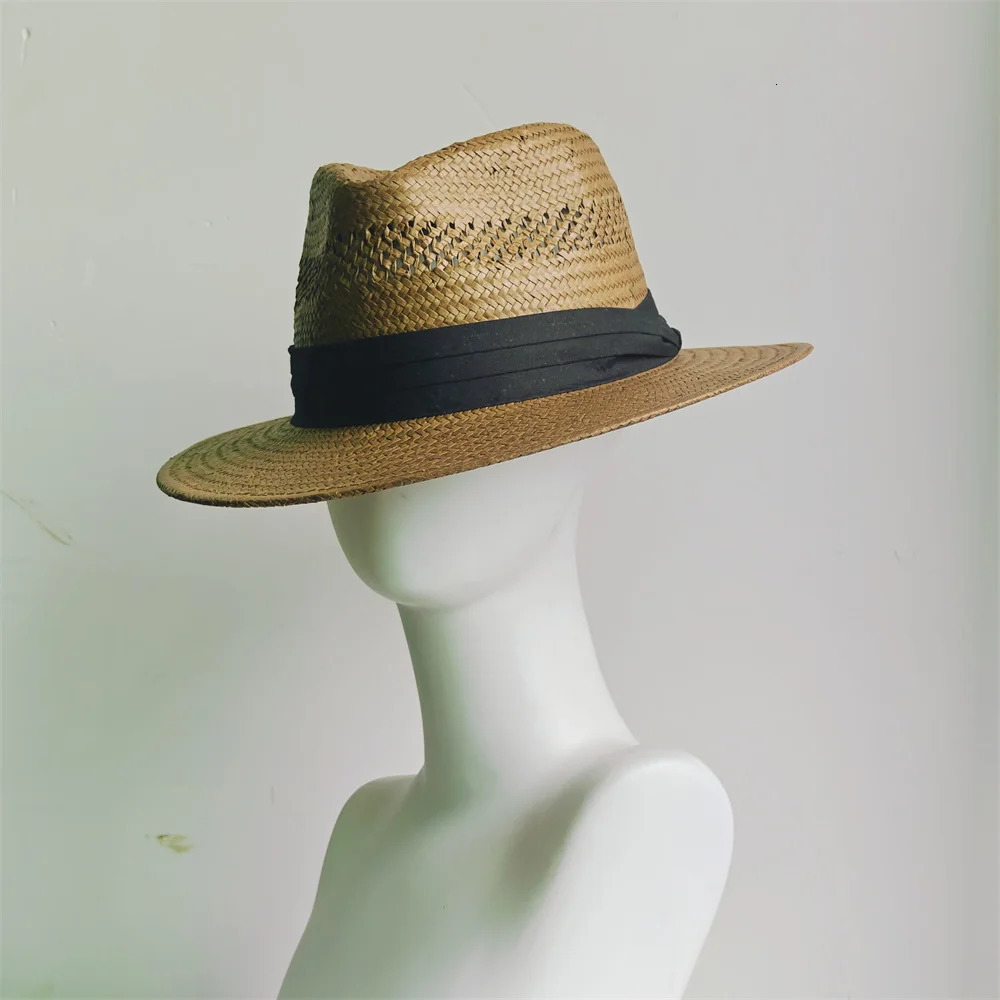 Panama Hat Summer Fashion Simple Men and Women Wide Brim Female Jazz Top Hat Classic Gentleman Beach Sun Hat sombrero hombre 250722