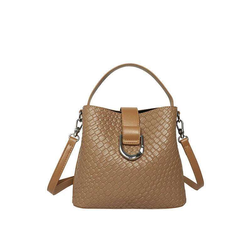 Lanjia- Design Handbag Fashionable Women Chain Strap Shoulder Elegant Vintage Zipper Crossbody Large Woven Capacity Bucket Bag 1D10e