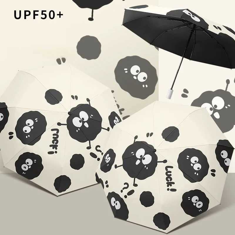 Cartoon Cat Umbrella Female Sun and Rain Dual-purpose Folding Umbrella Parasol Automatic Student Sun Protection Ultraviolet Sun R250724