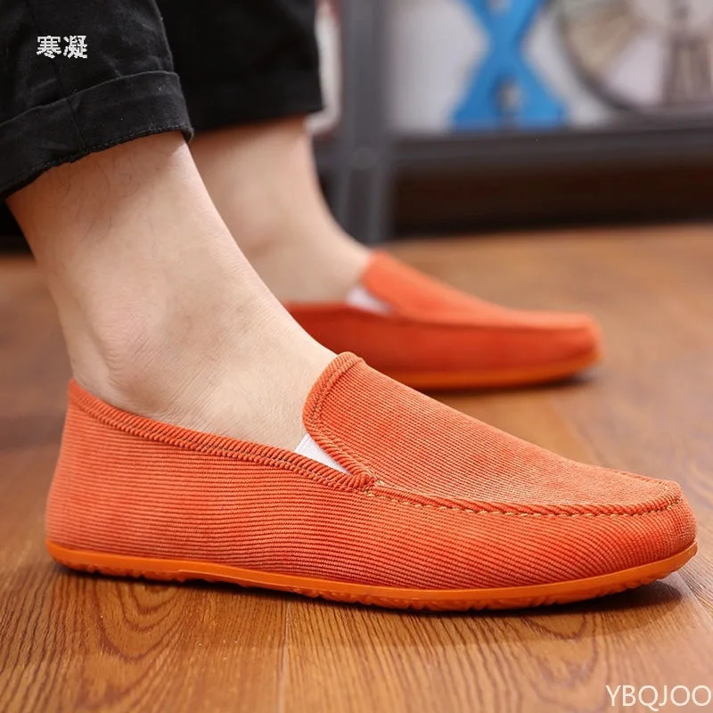 Mans Big Size Loafers Shoes Flats Slippers Fabric Slip-on Men Driving Shoes Fashion Summer Style Soft Male Moccasins 250716