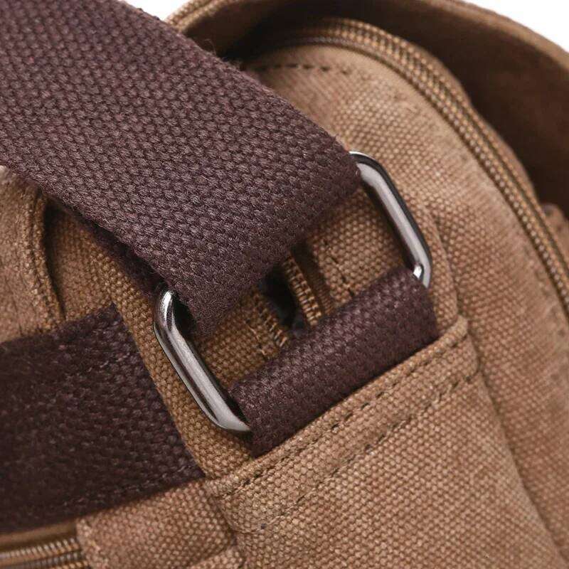 Men Traveler Zip Shoulder Casual Canvas Bolsos De
