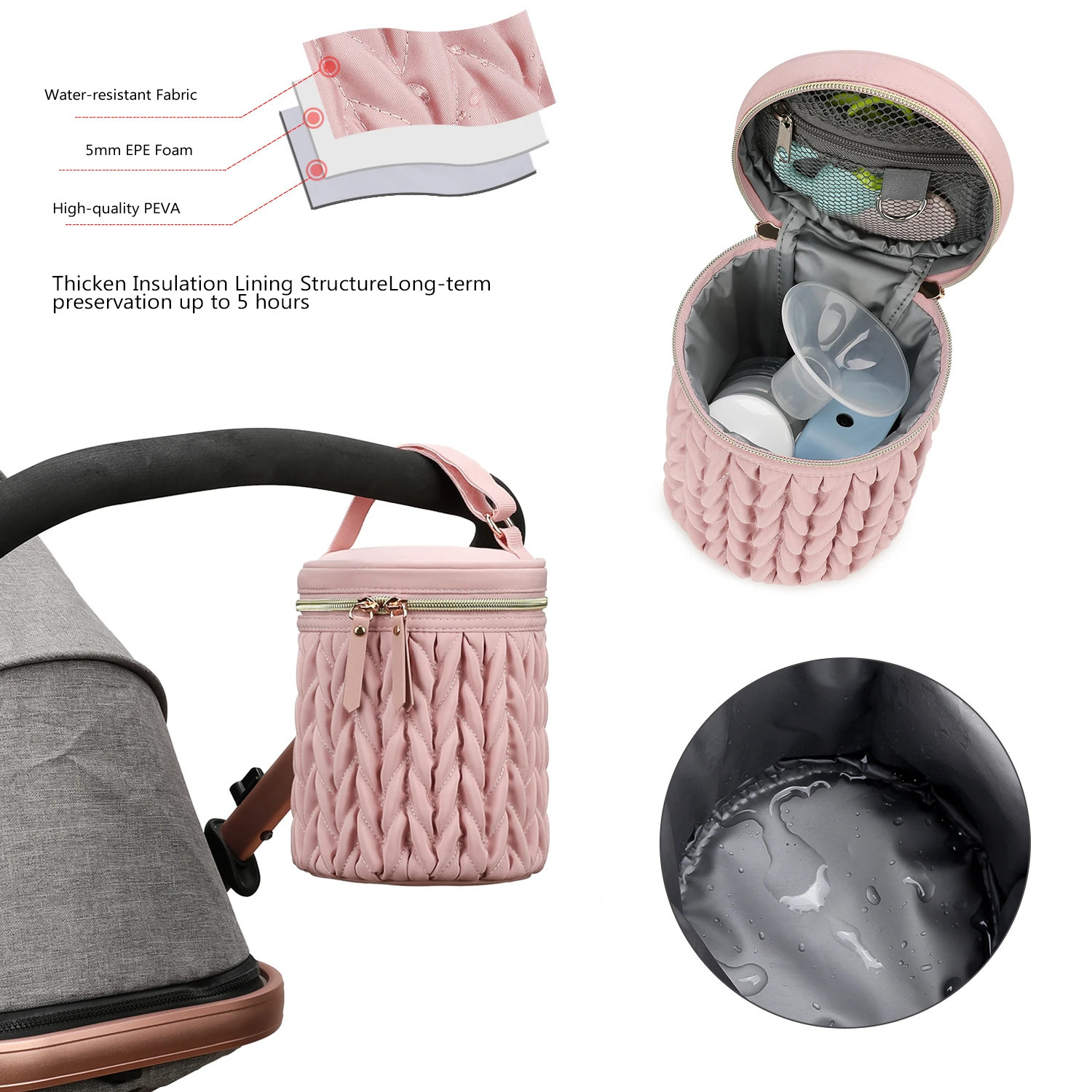 Multifunctional Handbag Small Meal Bag Can Hang Baby Stroller Waterproof Milk Storage and Refrigeration Bag 250724