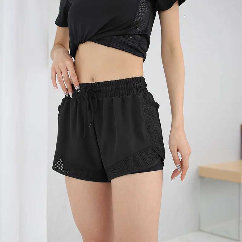 Womens Double Layered Quick-Dry Athletic Shorts Anti-Lighting Loose Fit For Outdoor Leisure Running Fitness Workout Gym Short XJ250724