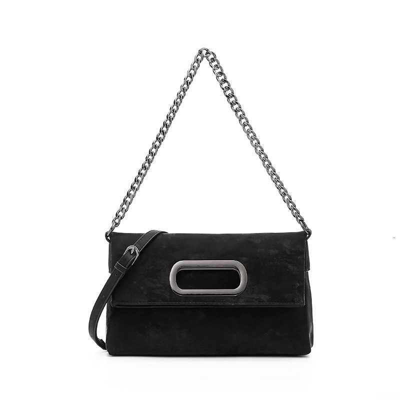 Chinese Style Genuine Leather Satin Versatile Underarm Foldable 2024 New Niche High-End Chain Crossbody Bag