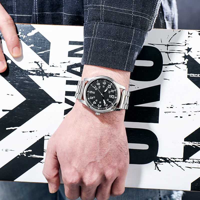 Field Watch with Steel Band Easy Reading Japan Movement W250724