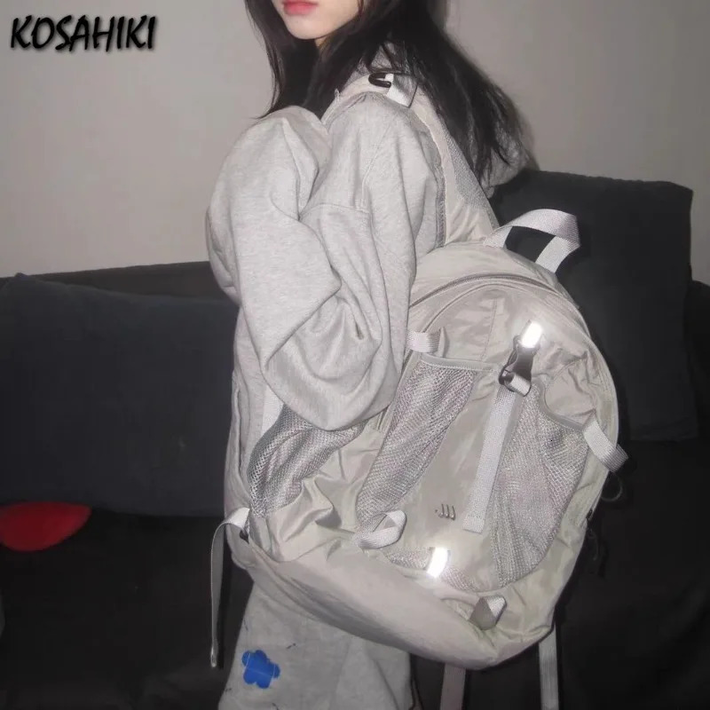 Streetwear Vintage Fashion Backpacks Casual Trendy Y2k Aesthetic Students Schoolbags Japanese Women Grunge All Match Rucksacks 250723