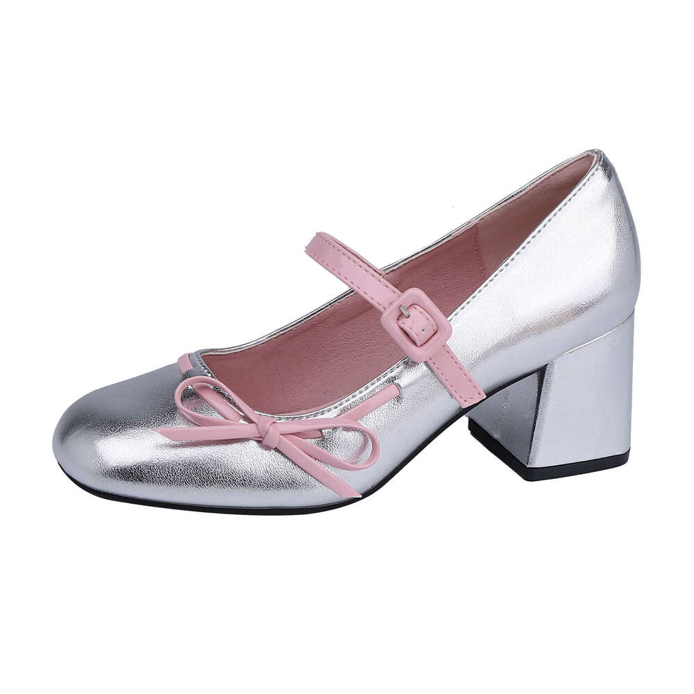2025 Spring Summer New Mary Jane Women, Chunky Heel High Heels, Fashionable and Versatile Women's Shoes for Outdoor Wear