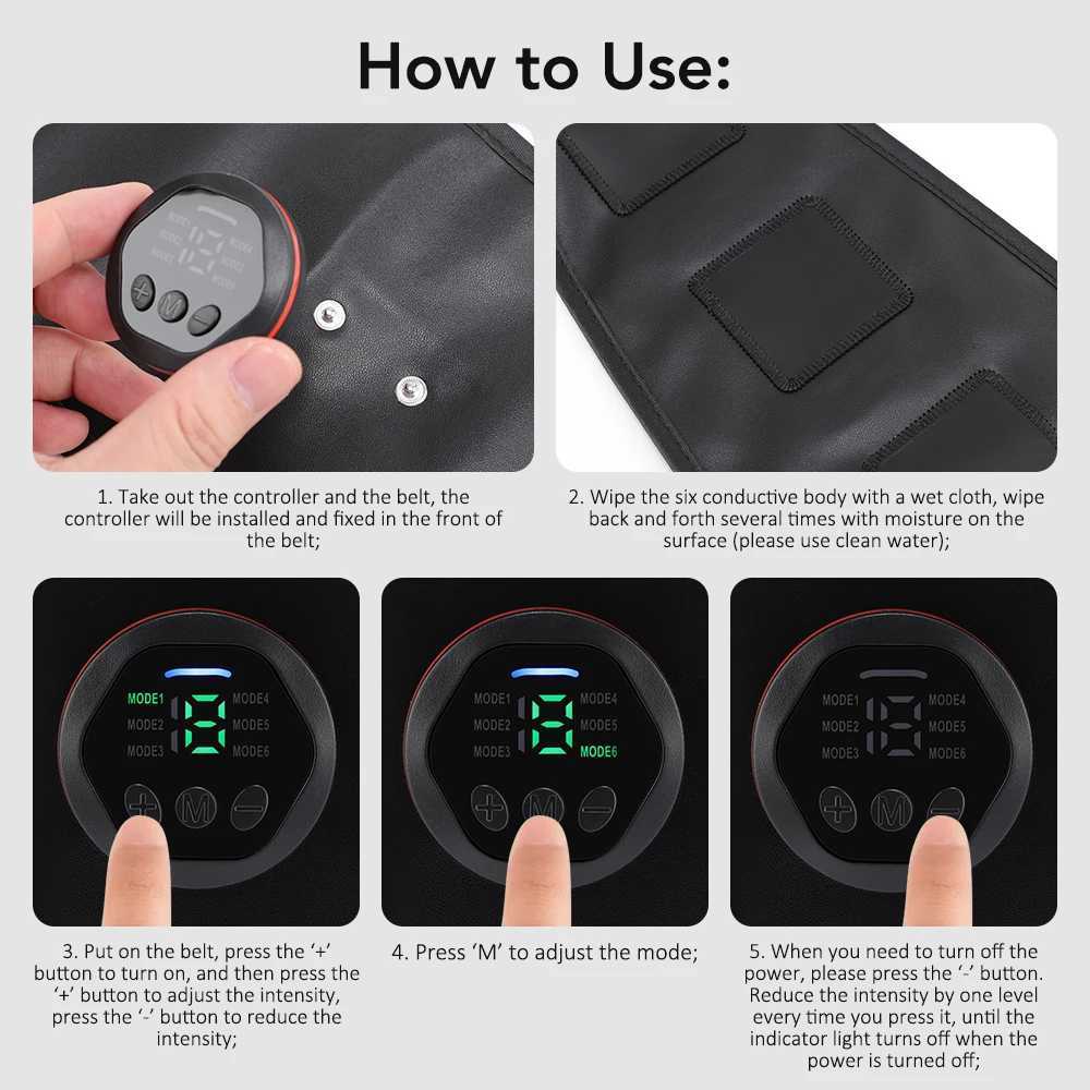 Slimming Waist Massager Electric Massage Belt Back Arm Hip Leg Muscle Relief Body Shaping Fitness Waist Massage Pads W250724