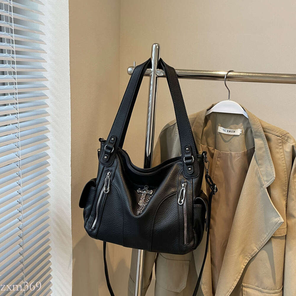 Autumn Winter Tote Crossbody Women Versatile High-end Large Capacity Motorcycle Style Handbag Shoulder Bag