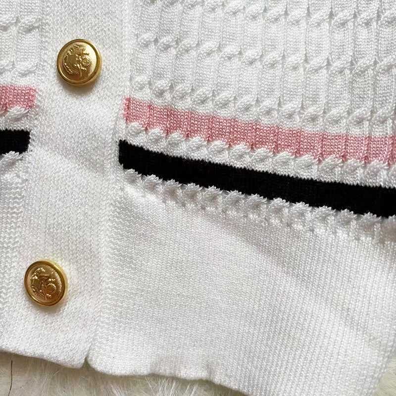 Womens Casual Summer Knit Cardigan with Color Block Design Short Sleeve Polo Neck Morning Routine Top Ladies Cardigan X250724