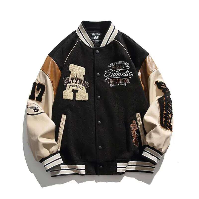 Women's Wear A Embroidery Racing Varsity Jacket Men Veste Baseball Uniform Youth Coats Winter Autumn Fallout Leather Sleeve Navy Blue Green