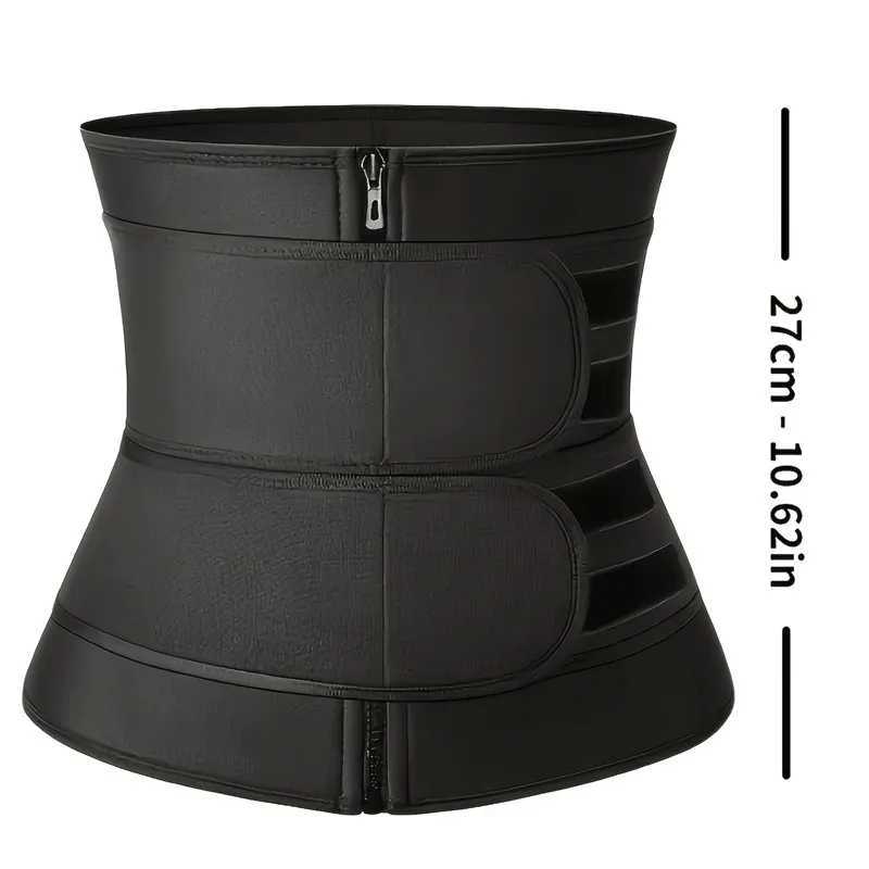 Sports Womens Waist Slimming Belt Sweat Resistant Adjustable Zipper Reinforced Body Shaping and Abdominal Belt W250724