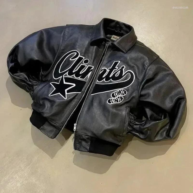 Men's Jackets Y2K Denim Jacket Coat Washing Hip-hop Gothic High Street Fashion Patch Blue Oversized Casual Top Black Multi-pocket Flight Jacket W