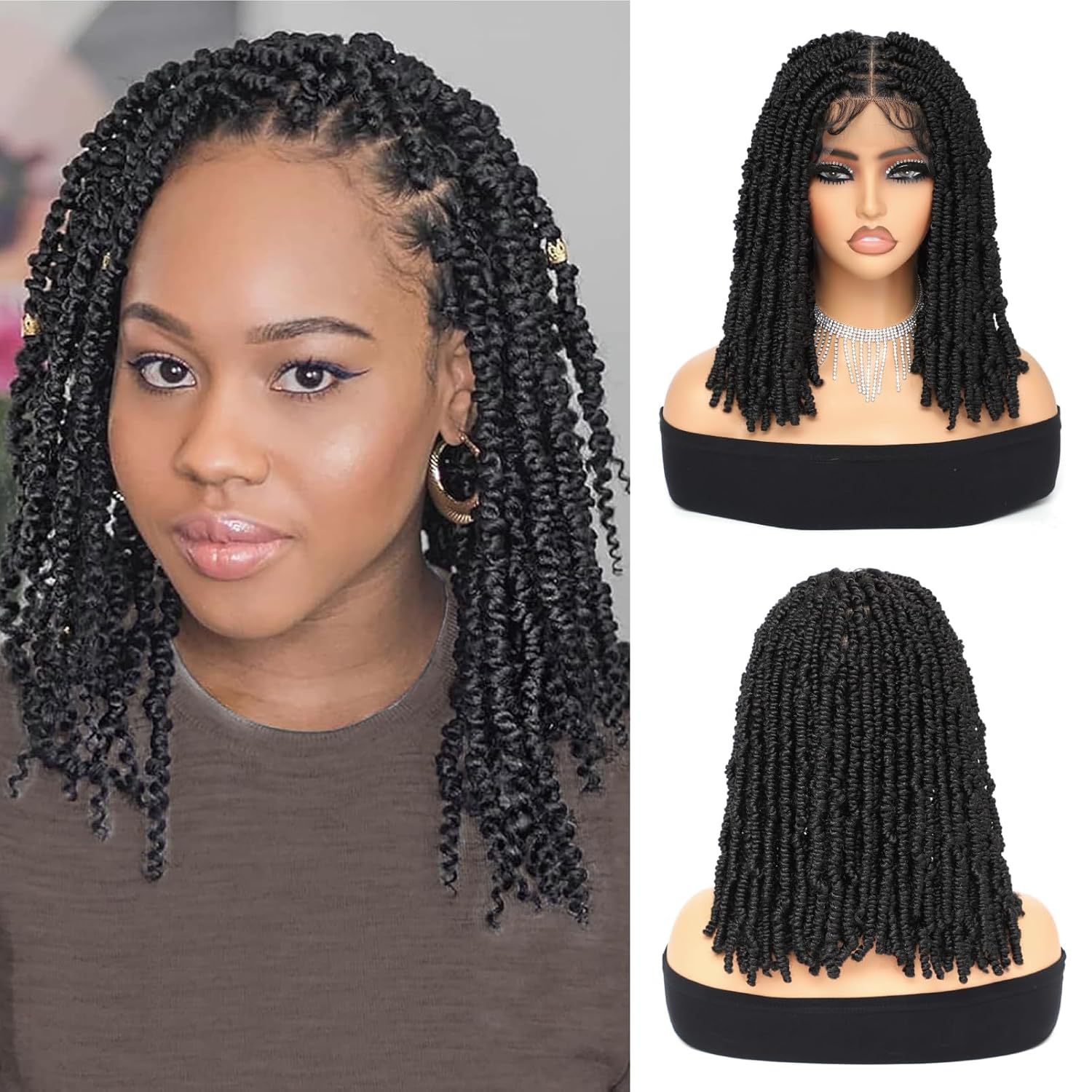 Cornrow Box Braids Hair Look Like Human Hair Wigs with Baby Hair Free Part Knotless Braids Twist Wig Long Burgundy Synthetic Lace Front Wigs Braiding 