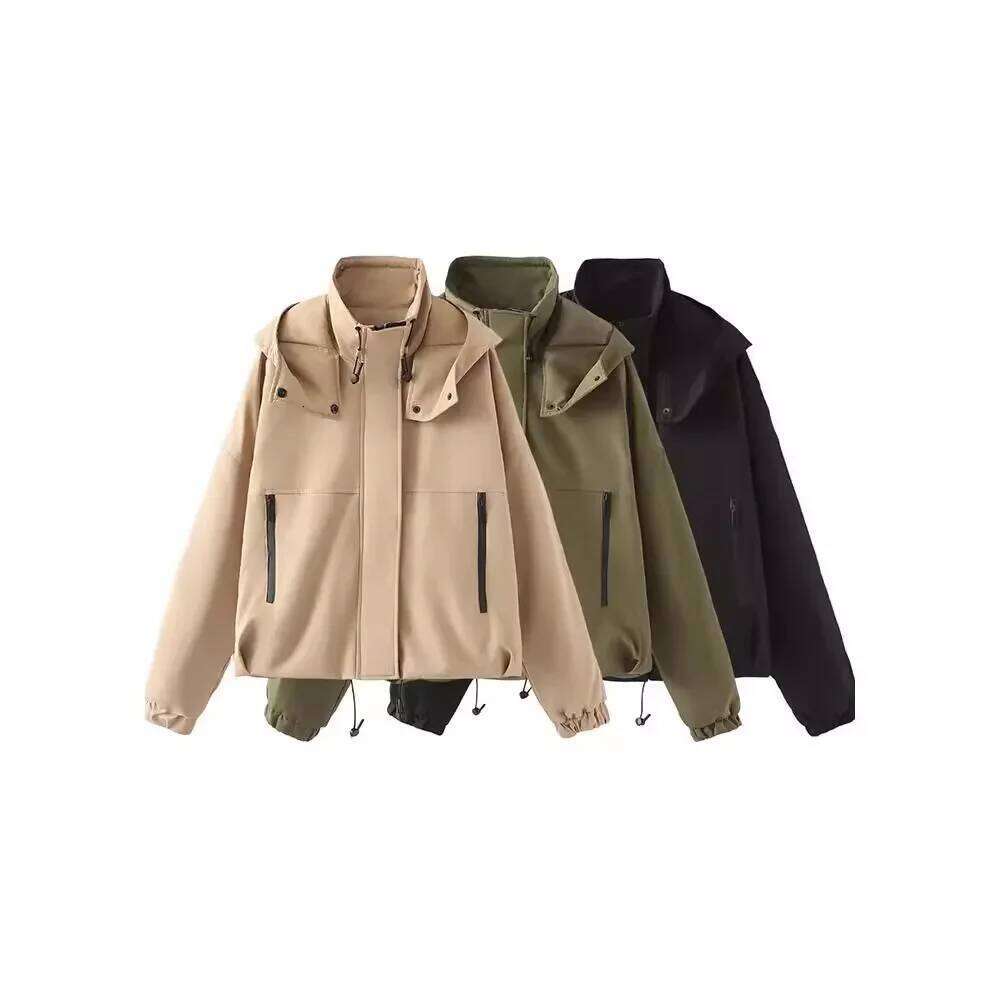 Spring Autumn New Women's Fashion and Elegance Fashionable Classic Hooded Short Jacket Coat