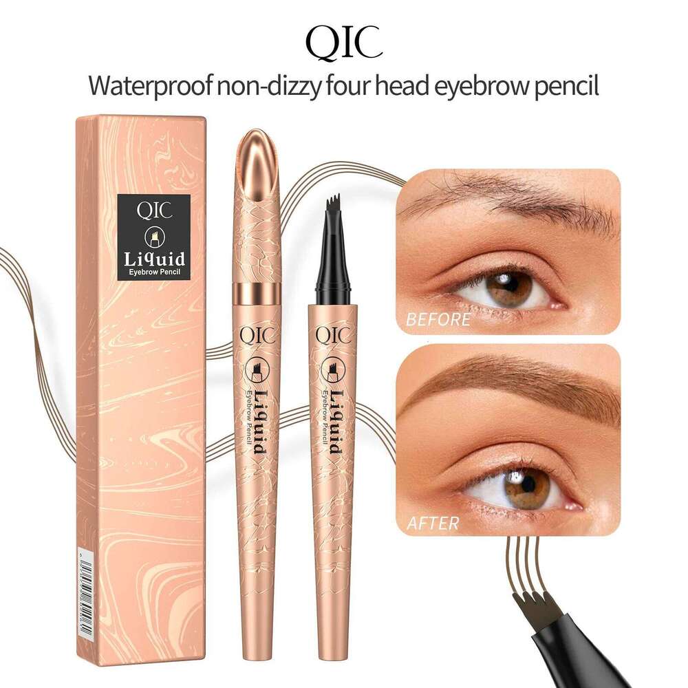 Liquid Waterproof Sdge-proof Brow Pencil With 4 Tip Microblade Eyebrow Pen Long-lasting Natural X250723
