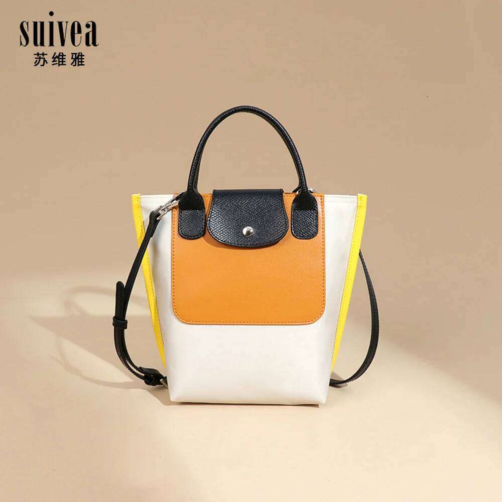 2025 New Nylon Color Blocked Tote Large Capacity Shoulder High Quality Texture Fashion Handbag Versatile Women's Bag