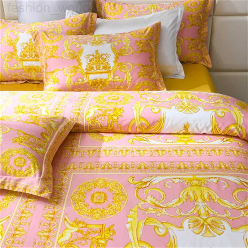 Luxury Modern Style Digital Printing Cotton Fabric Bedding Set Duvet Cover Linen Fitted Sheet Pillowcases Home Textile X250724