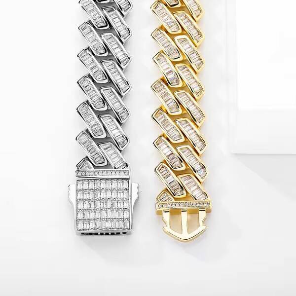 Lab Moissanite Cuban Chain Mens Necklace 925 Silver Plated Bracelet 16mm Hip Hop Rock AAA Zircon Diamond Jewelry
