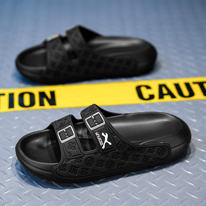 2025 new Men's Summer Outdoor Casual Sports Slippers Size 45 One-strap Flip-flops Non-slip Wear-resistant Thick-soled Coconut Slippers for Home U
