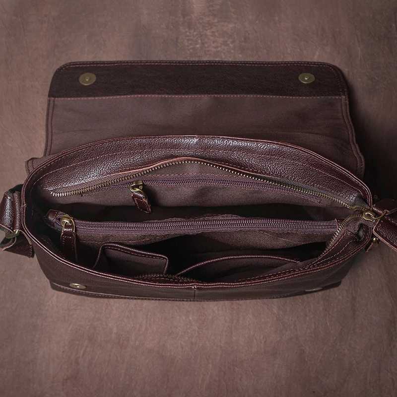 Luxury Design Genuine Leather Shoulder Bag Mens Business Briefcase Natural Cowhide Retro Crossbody Daily Commuter Messenger Bag S250724