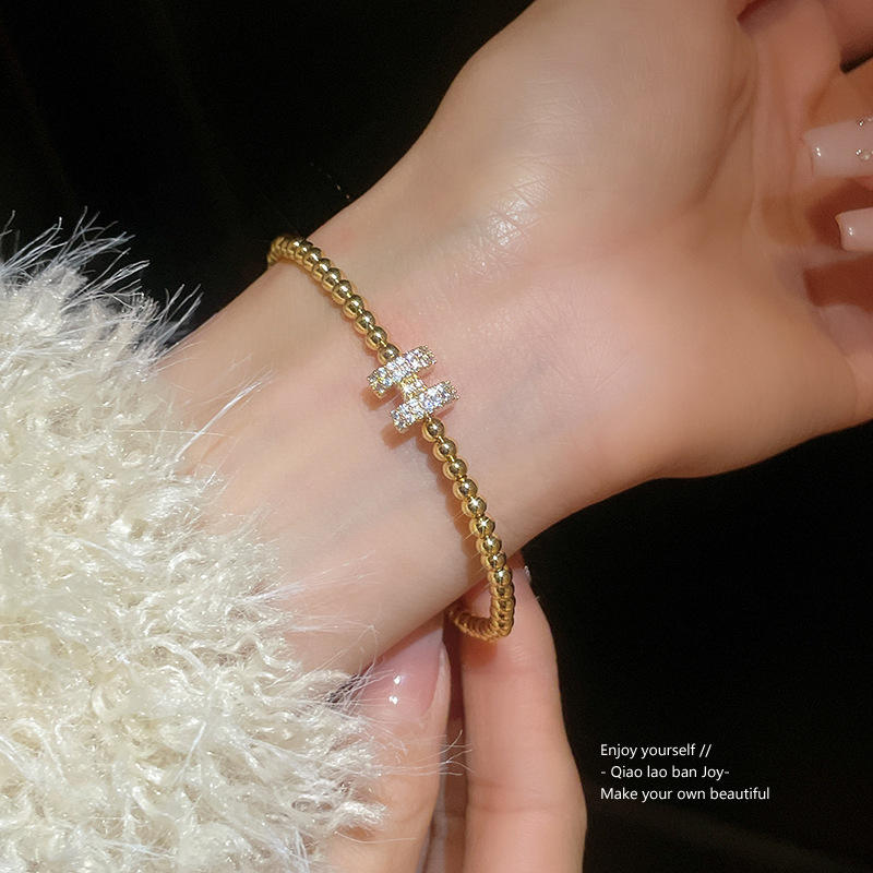 Silver Tone Beaded Bracelet Cross Shaped Crystal Accent Elegant Daily Jewelry And Gift For Her High Quality And Stylish Jewelry