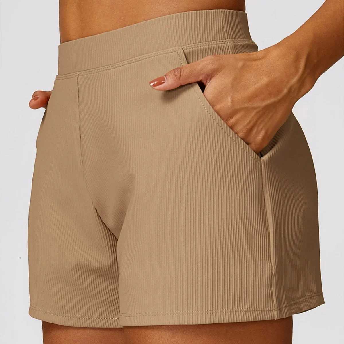 Sportswear Woman Gym Rib Loose Casual Sports Short Gym Woman Quick Drying Running Exercising Fitness Fitting Pocket Yoga Shorts XJ250724